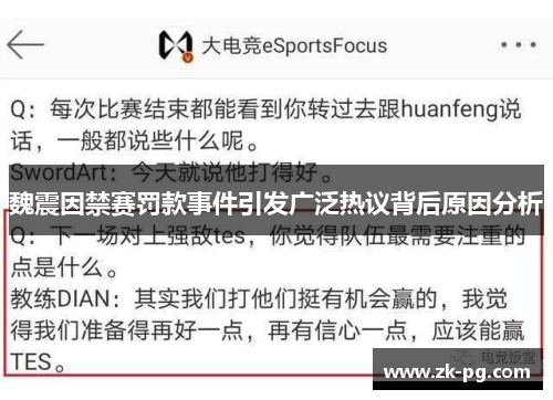 魏震因禁赛罚款事件引发广泛热议背后原因分析